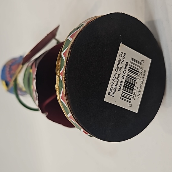 Vintage Robert Alan Candle Co. Handpainted Metal Candlestick Holder - Picture 6 of 13